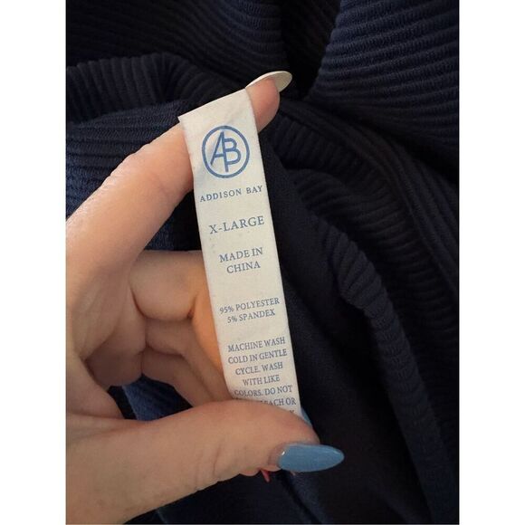 NWT Addison Bay The Everyother Day Crewneck Ribbed Navy Blue Size XL $168 MSRP - Picture 10 of 10